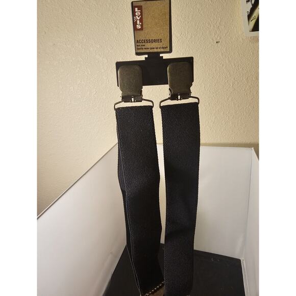 Levi's Black Stretch Suspenders Metal Clip On Style One Size 999 - Picture 1 of 7
